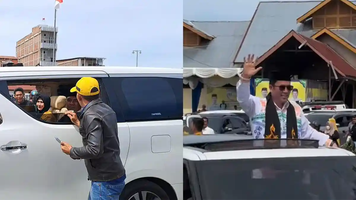 Hamas Mendaftar ke KIP Aceh Tengah, Sapa Warga dari Mobil Range Rover dan Toyota Alphard