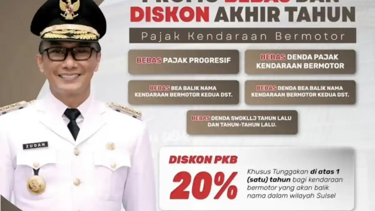 Akhir Tahun, Bapenda Sulsel Diskon Pajak Kendaraan Bermotor hingga 20 Persen