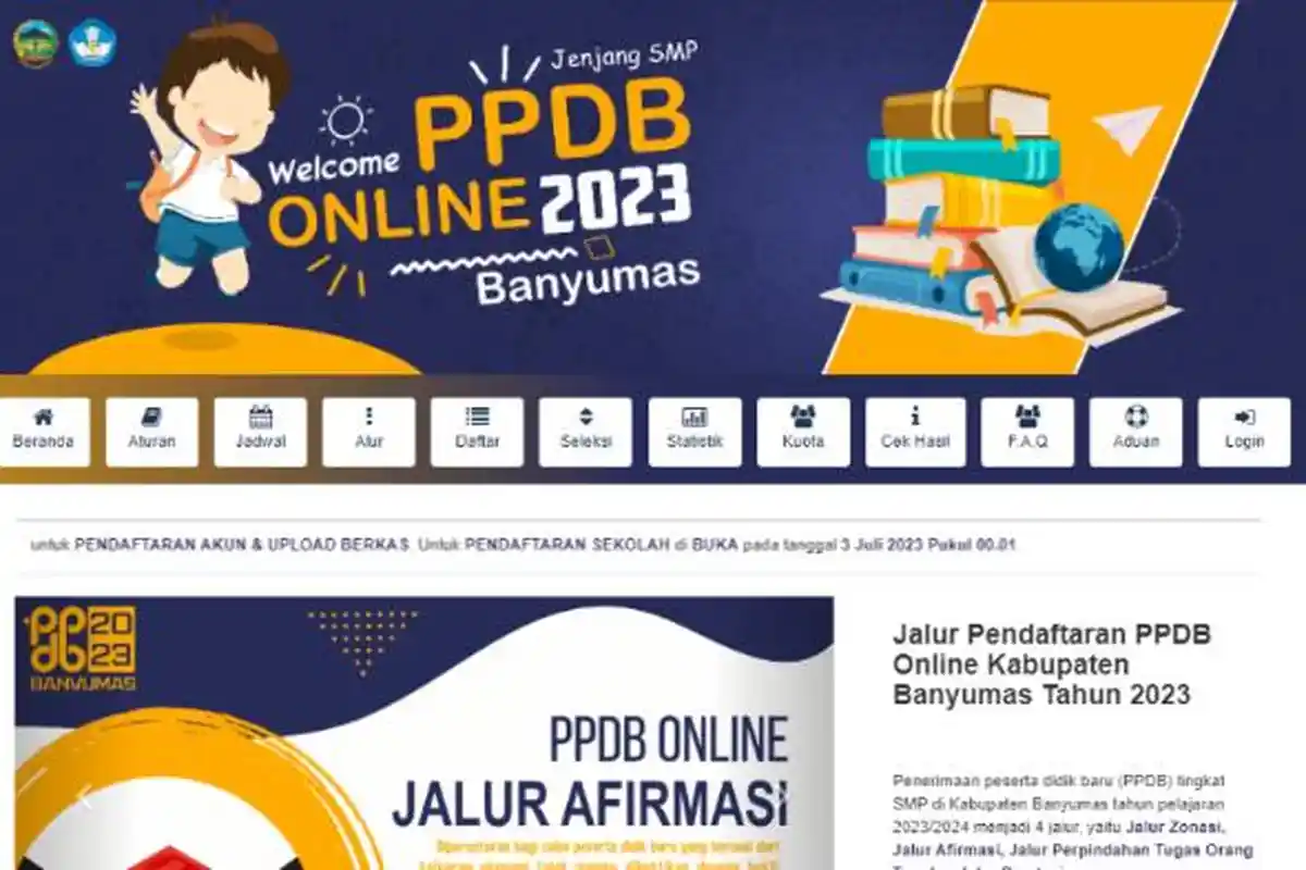 Alur dan Syarat Pendaftaran PPDB SMP Banyumas 2023, Dibuka hingga 5 Juli 2023