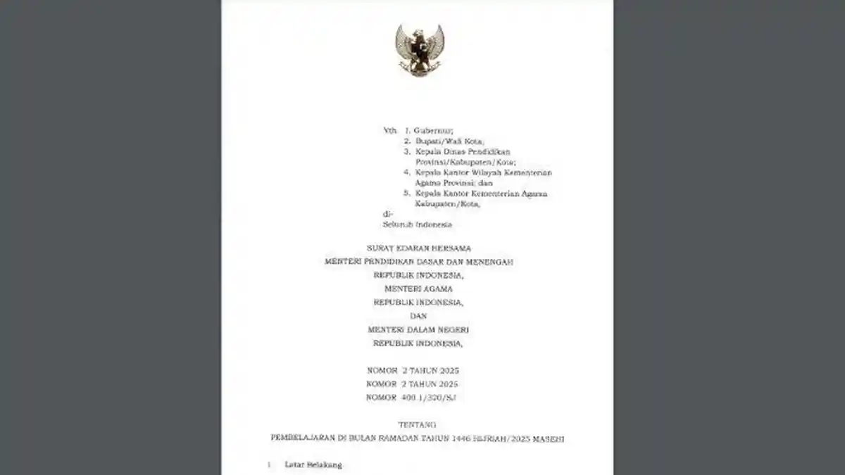 Resmi! Terjawab Sudah Apakah Benar Puasa 2025 Libur 1 Bulan, Cek Isi SE Jadwal Libur Sekolah Terbaru