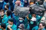 Aksi Mahasiswa di Banda Aceh Tolak UU Cipta Kerja