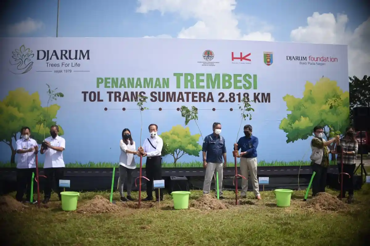 BLDF Program Penghijauan di Tol Trans Sumatera Lampung, Target Tanam 15 Ribu Pohon Trembesi