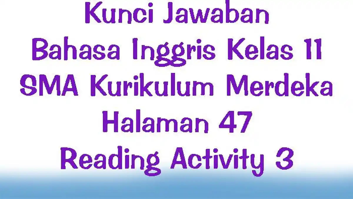 Kunci Jawaban Bahasa Inggris Kelas 11 SMA Kurikulum Merdeka Halaman 47 Reading Activity 3