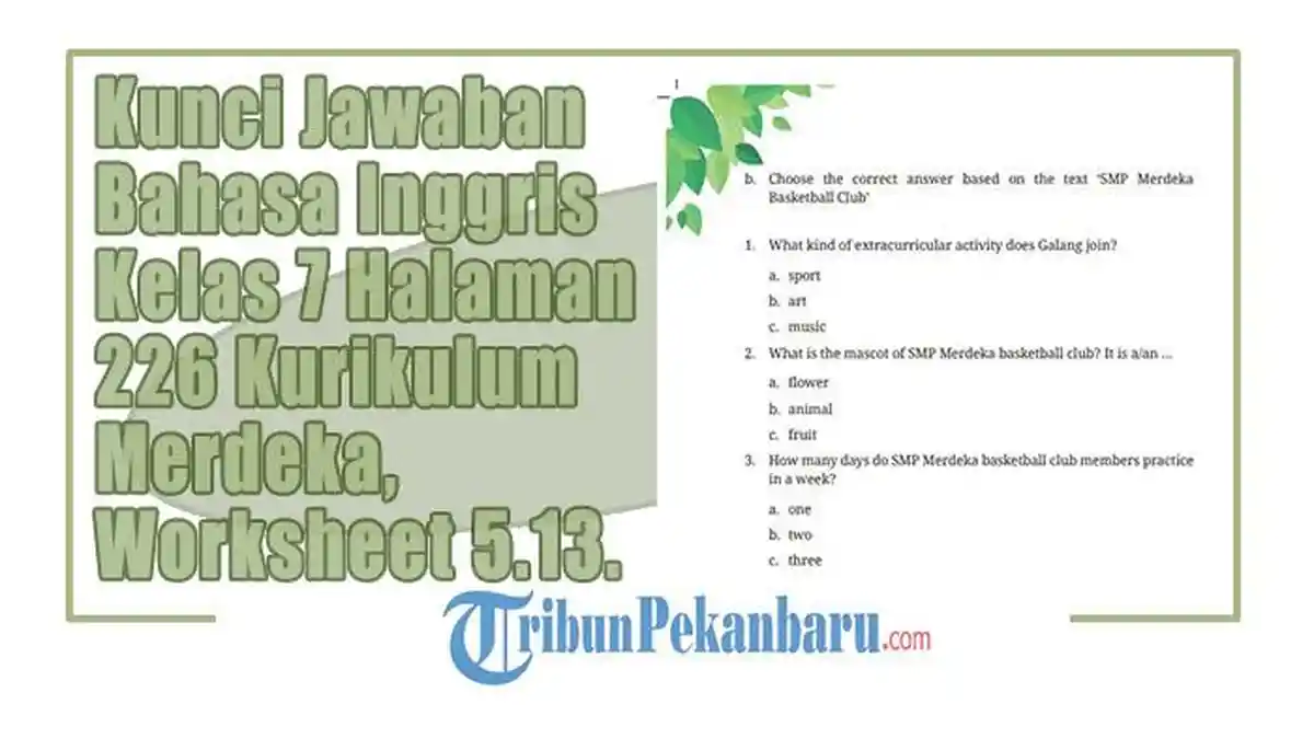 Kunci Jawaban Halaman 226 Bahasa Inggris Kelas 7 SMP/MTs Kurikulum ...