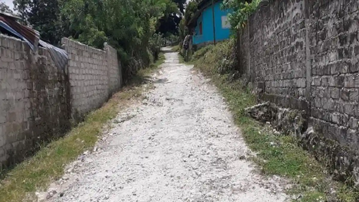 Akses Jalan Raya Menuju Kantor Camat Wewewa Barat Sumba Barat Daya Rusak Parah