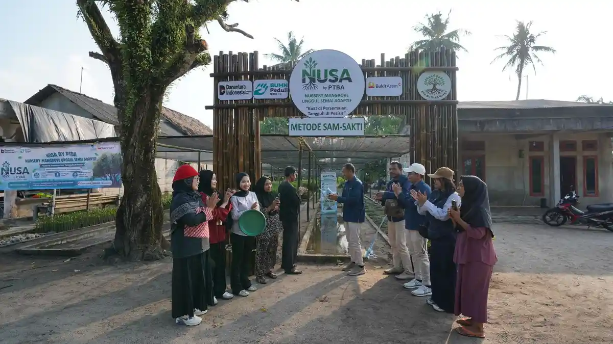 Perkuat Rehabilitasi Mangrove Berbasis Masyarakat, PTBA Resmikan NUSA di Pasir Sakti - Tribunsumsel.com