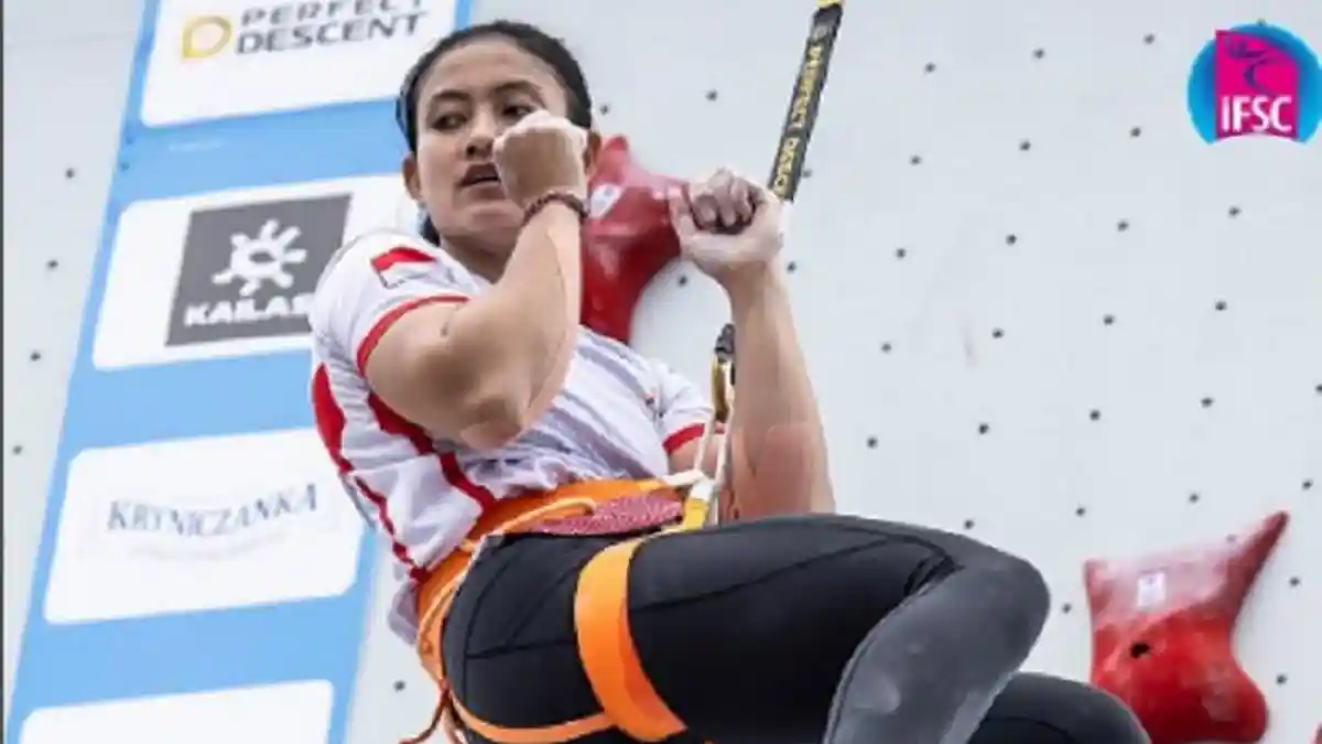 Catatkan 6,27 detik di Final Piala Dunia Panjat Tebing Desak Rita Raih Emas di Polandia 