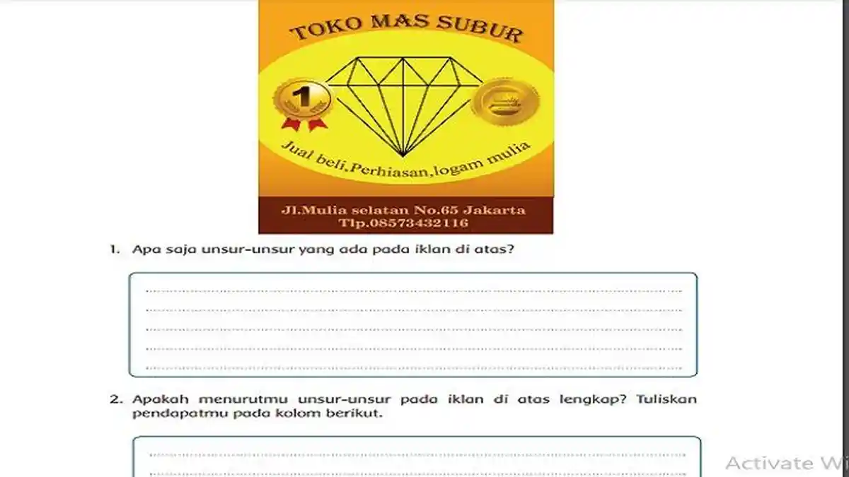 Mengidentifikasi Unsur Iklan, Kunci Jawaban Kelas 5 Tema 9 Halaman 36
