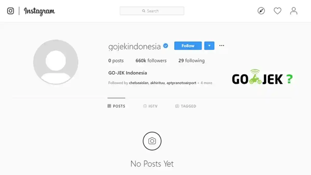 Seluruh Postingan di Akun Resmi Gojek Menghilang, #InstagramGOJEK Jadi Trending Topic di Twitter