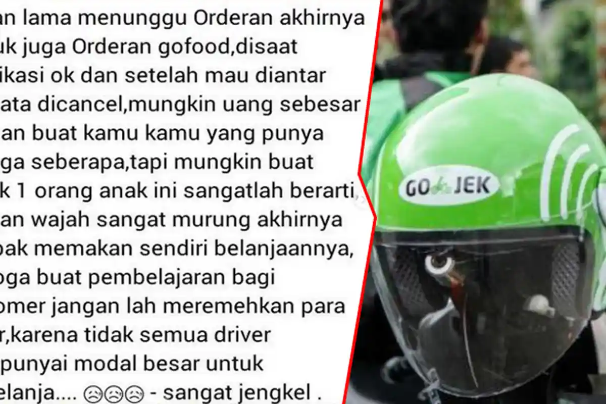 Senangnya Driver Ojek Online Dapat Orderan Makanan, Tapi Kejadian Selanjutnya Bikin Miris