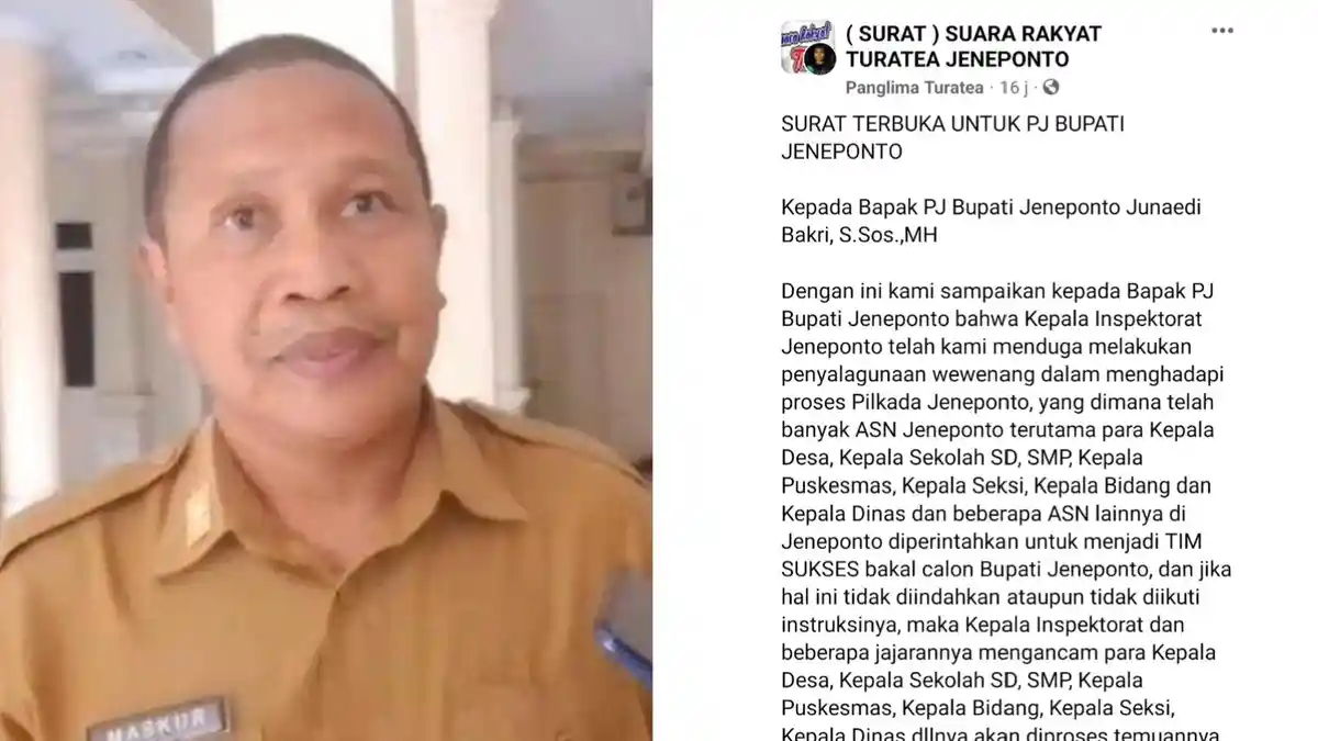 Netralitas Kepala Inspektorat Jeneponto Disoal Jelang Pilkada 2024