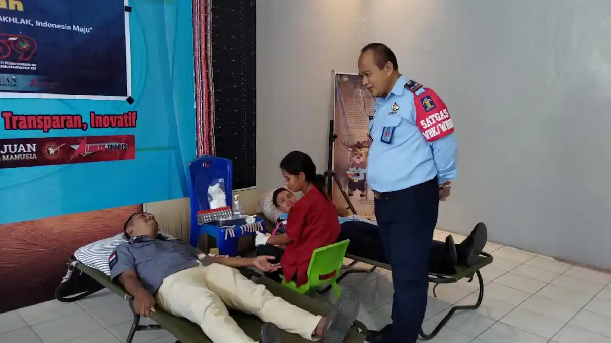 Gelorakan HBP Ke-59, Lapas Kalabahi Alor Gandeng PMI Cabang Alor Adakan Aksi Donor Darah