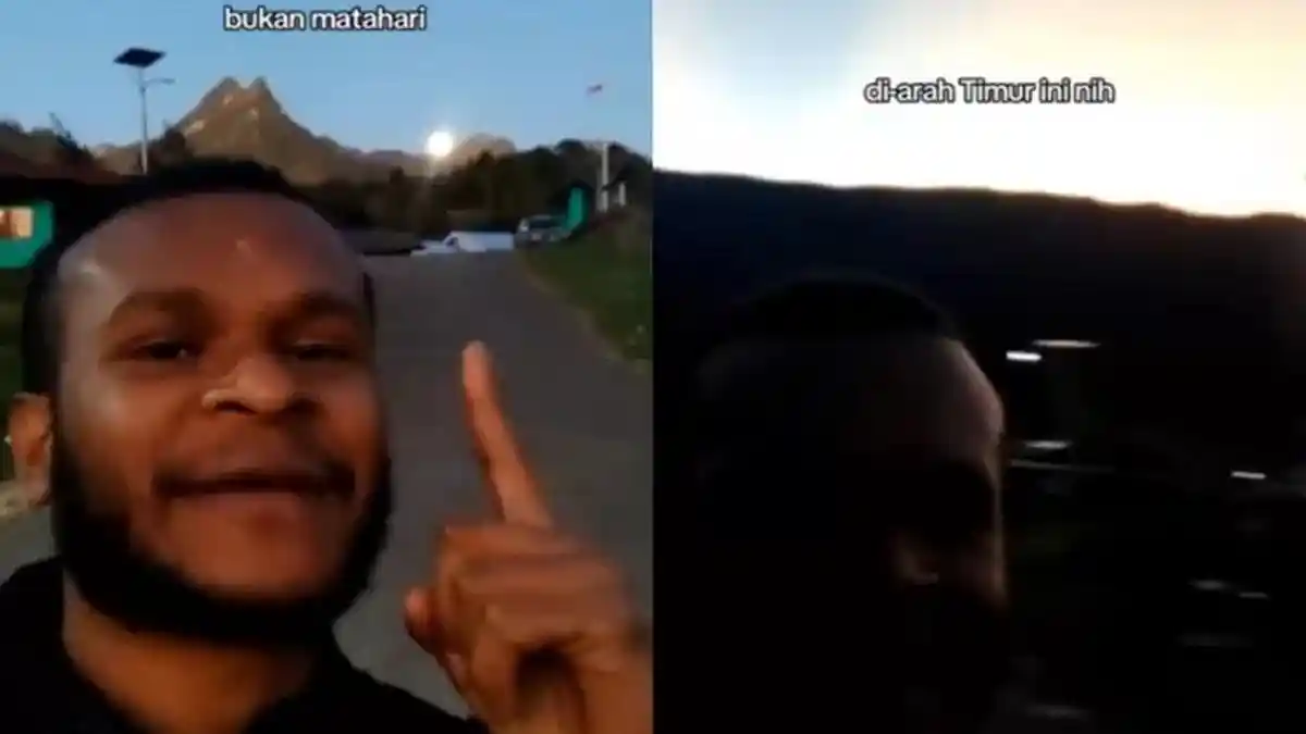 FENOMENA Langka! Matahari Terbit dan Bulan Tenggelam Bersamaan di Langit Papua, Videonya Viral