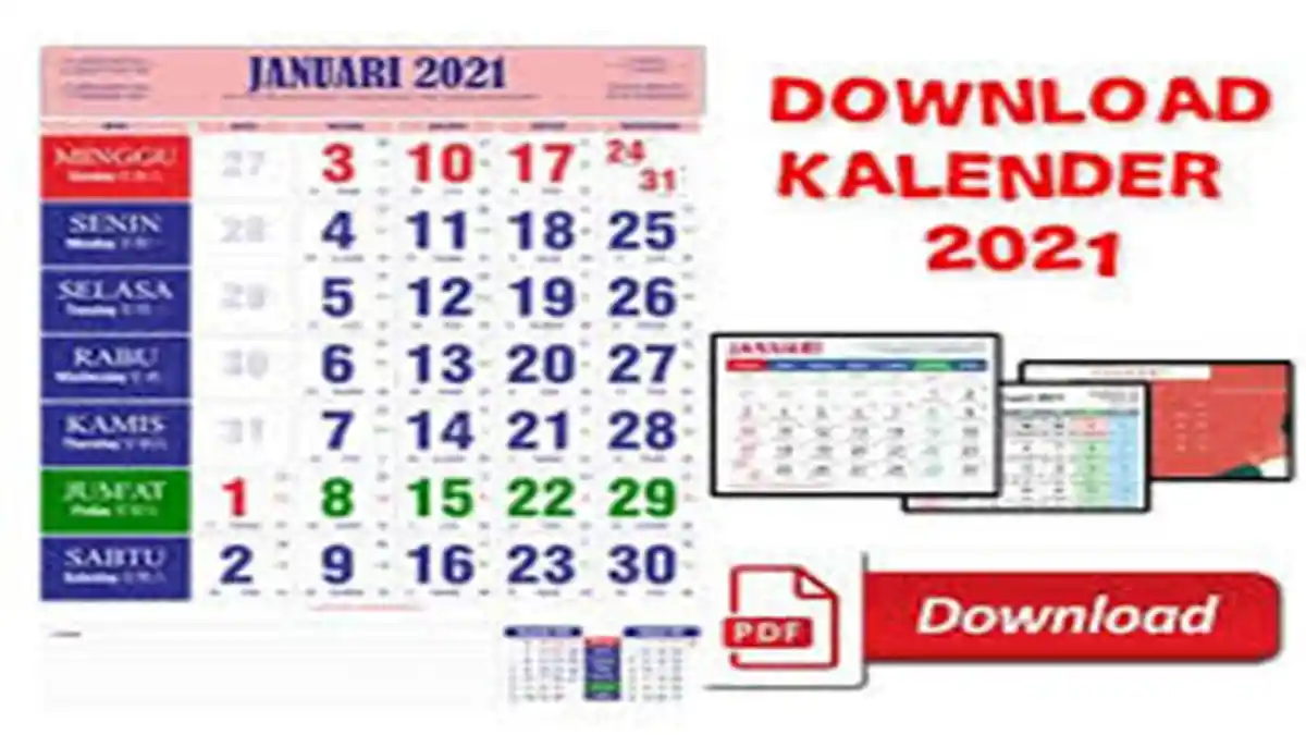 Gratis Download Kalender 2021 Lengkap Daftar Libur Nasional Hari Raya Keagamaan dan Tanggal Cantik