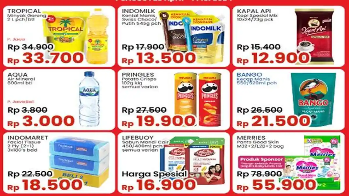 Promo Indomaret Periode Rabu 1 Mei 2024, Indomilk kental manis Rp 13.500, Bango Rp 21.500