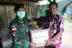 Berkah Ramadan, Satgas Yonif 411 Kostrad Bagikan Sembako di Perb
