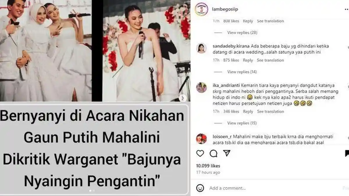 VIRAL Penampilan Mahalini Jadi Wedding Singer Tuai Kritikan, Pakai Gaun Putih Bak Saingi Pengantin