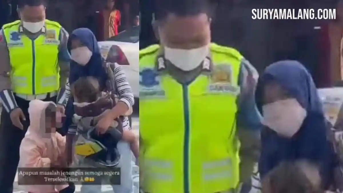 Sosok Bripka Budiman Penolong Ibu dan 2 Anak Balita di Bahu Jalan