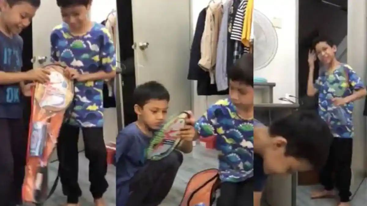 Viral Abang Berikan Hadiah pada Dua Adiknya, Reaksi Adik Bikin Haru