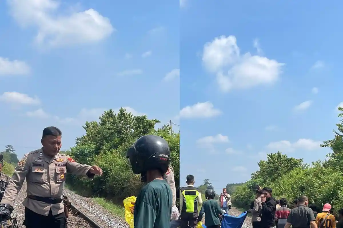 Jasad Warga yang Tewas Tertabrak Kereta Api Dibawa ke RSUD Ryacudu Kotabumi