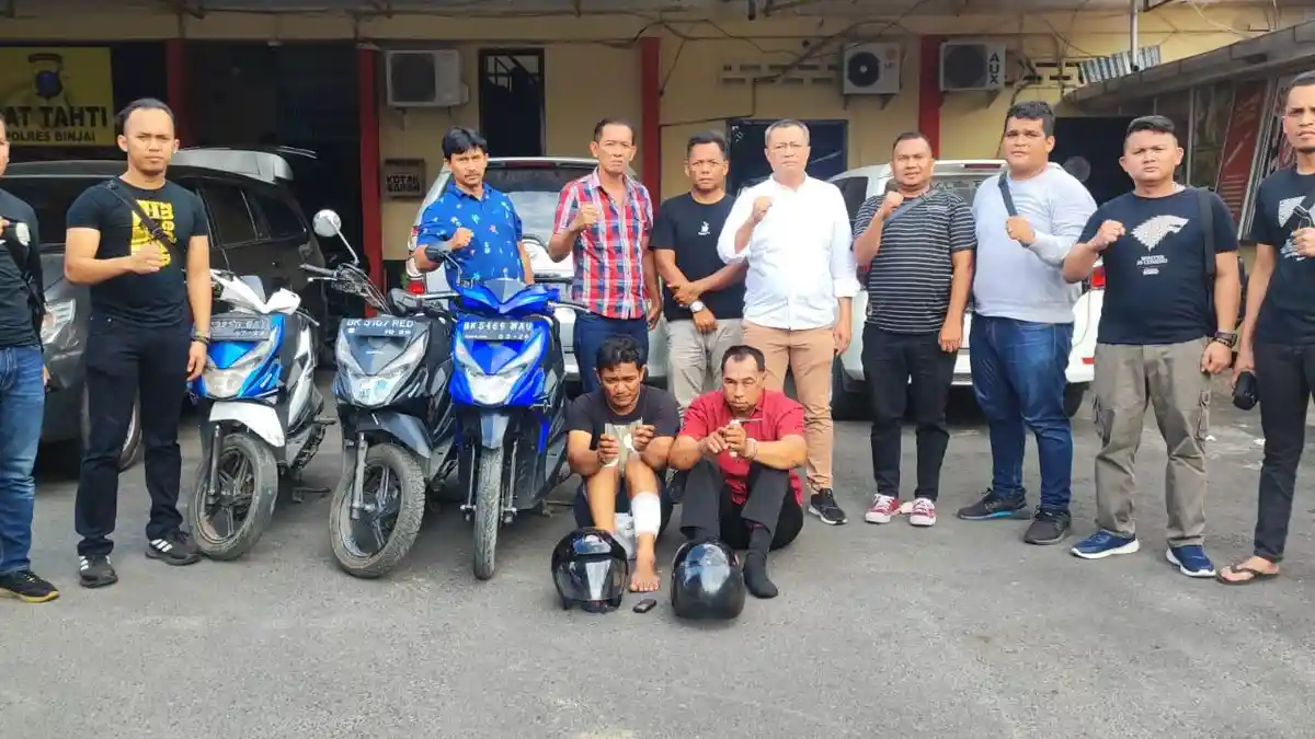 Dua Pelaku Curanmor dan Seorang Penadah Diringkus Polisi di Binjai, Satu Orang Ditembak