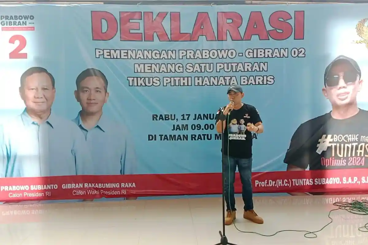 Dapat Wangsit dari Langit, Tikus Pithi Hanata Baris Deklarasi Dukung Prabowo-Gibran