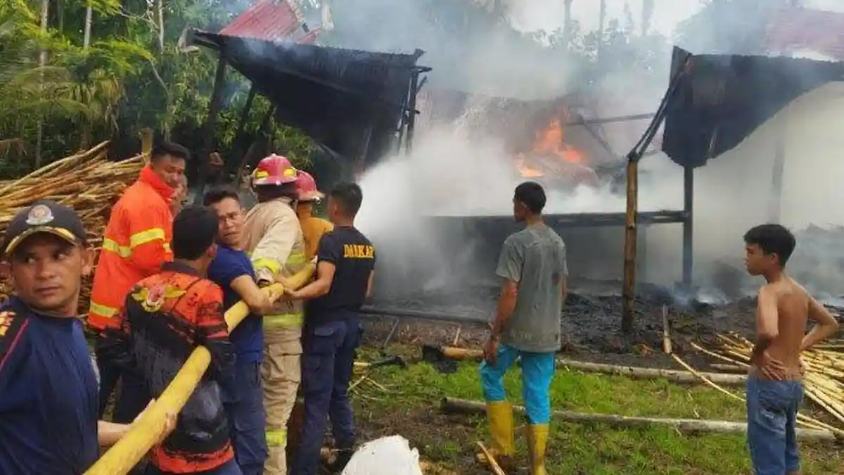Pabrik Rotan di Simeulue Ludes Terbakar, BPBD Kerahkan 4 Damkar Padamkan Api