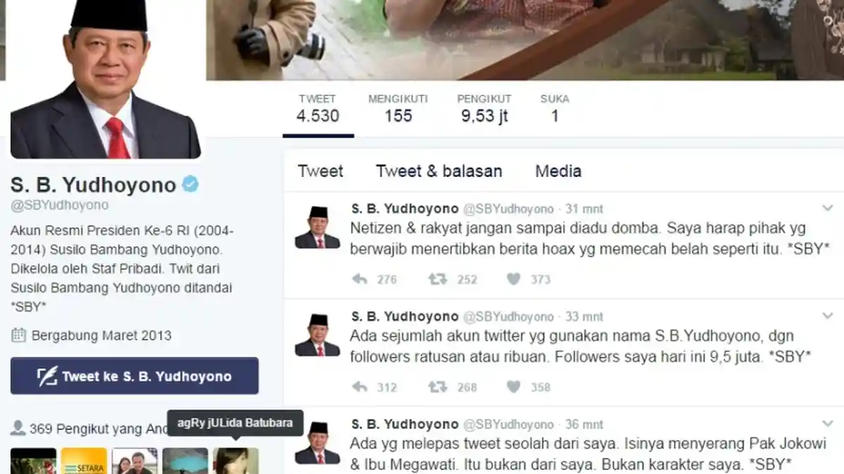 9 Kicauan SBY yang Sempat Populer di Kalangan Netizen