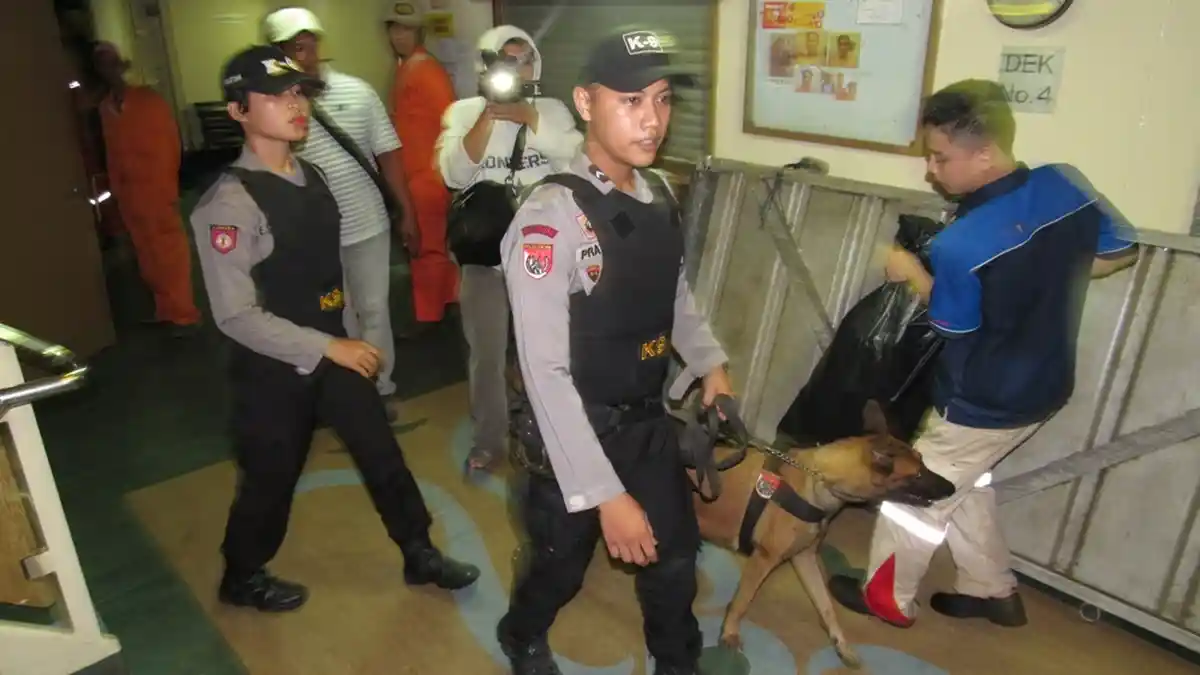 Dua Anjing Pelacak Dilibatkan Cari Narkoba di Barang Bawaan Penumpang KM Lawit