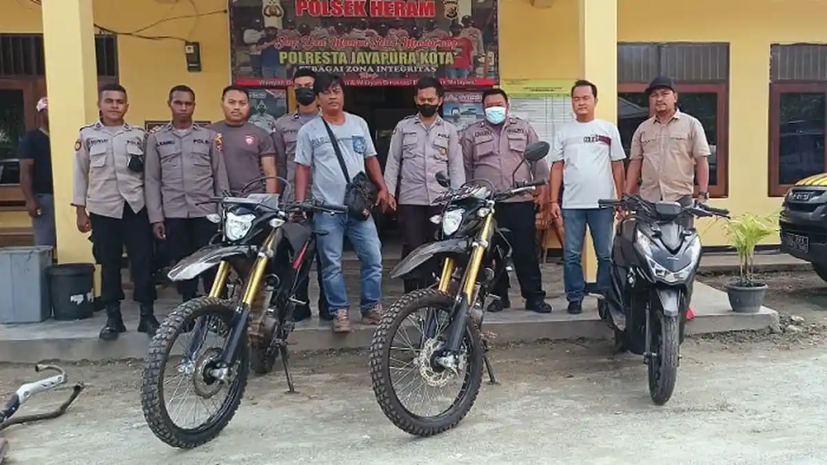Polsek Heram Temukan 3 Unit Motor Curian di Buper Waena