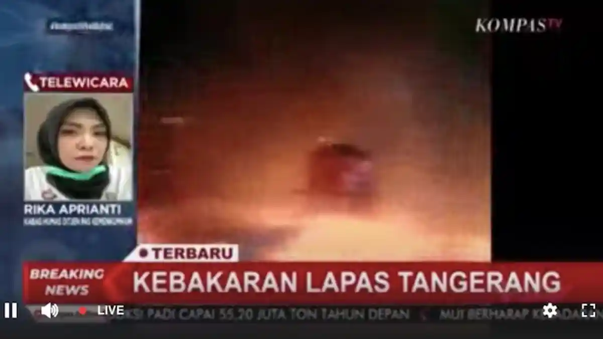 Kebakaran Lapas Tangerang Api Melahap Pukul 2 Pagi, 30 Unit Damkar Diturunkan, 40 Orang Tewas