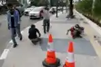 Pengecatan Trotoar Senayan