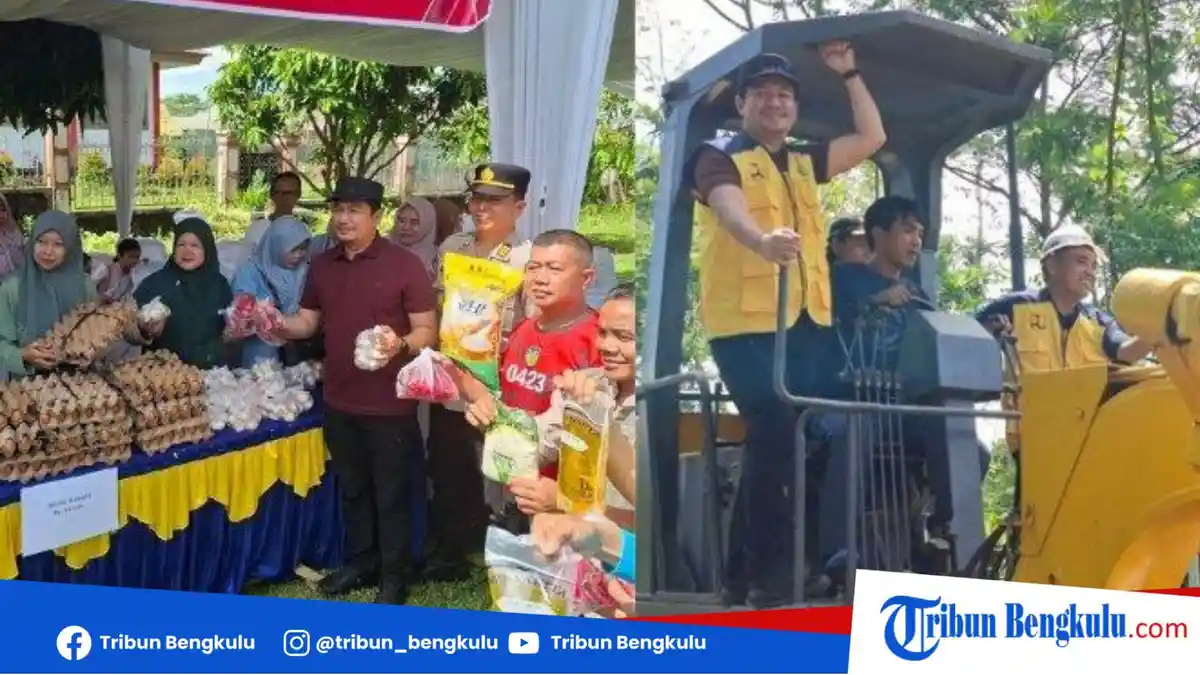 100 Hari Kerja, Bupati Arie Gelar Pangan Murah-Tebas Rumput Liar di Jalan Lintas Bengkulu Utara