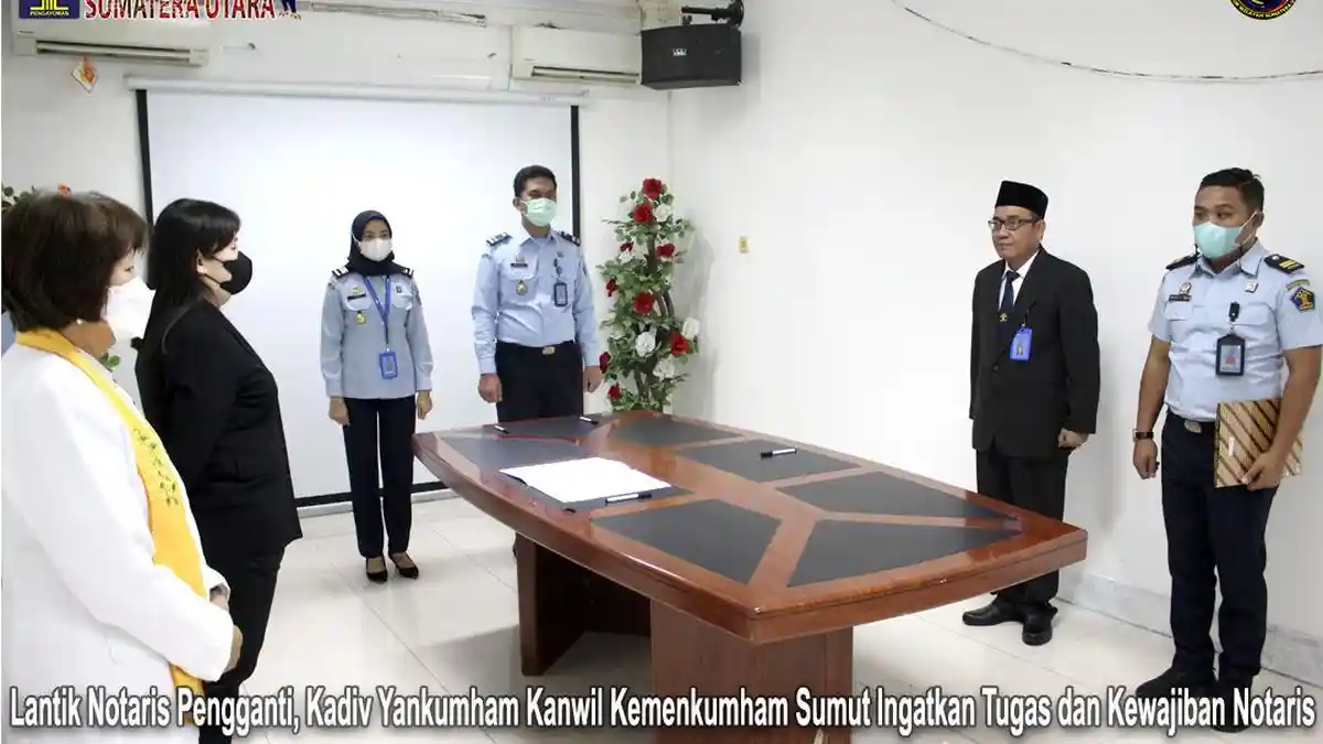 Lantik Notaris Pengganti, Kadiv Yankumham Kemenkumham Sumut Ingatkan Tugas dan Kewajiban Notaris