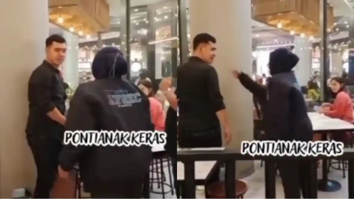 MURKA Istri Sah, Hantam Suami Pakai Nampan yang Lagi Nongkrong dengan Wanita Lain di Cafe