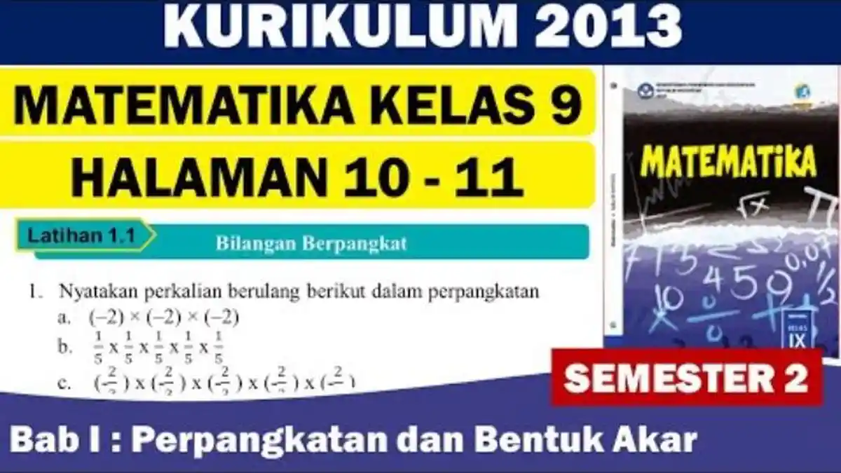 Kunci Jawaban Matematika Kelas 9 SMP Halaman 10 K13, Bab 1: Membahas Perpangkatan dan Bentuk Akar