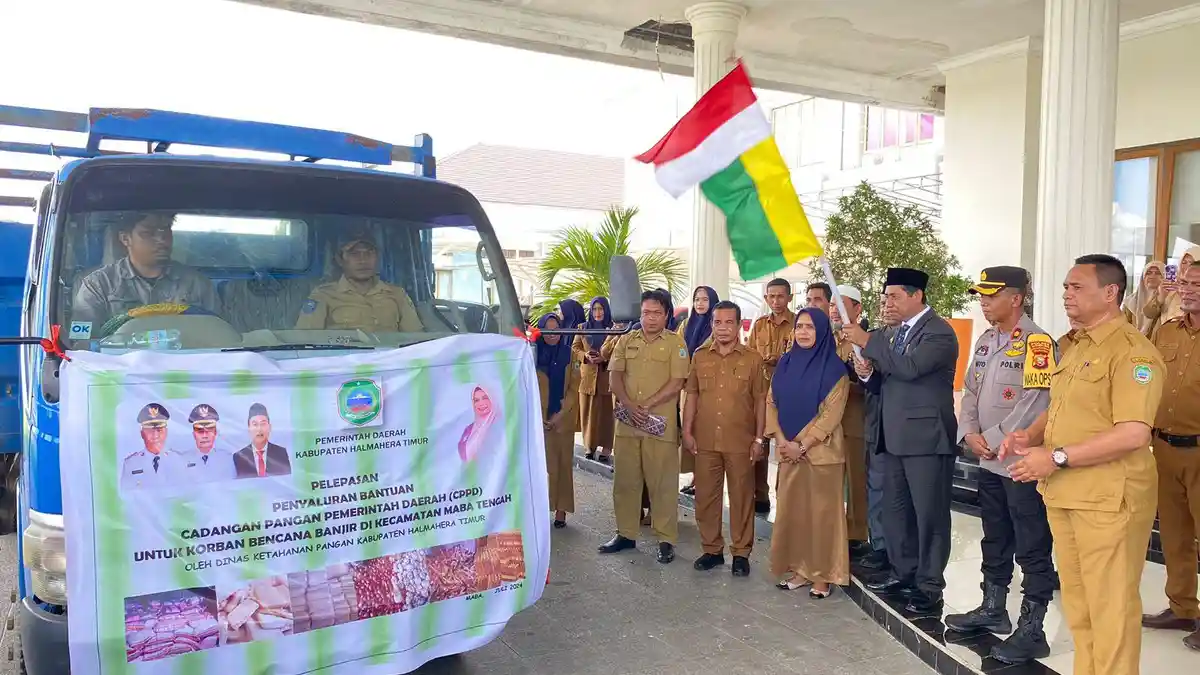 Pemkab Halmahera Timur Maluku Utara Salurkan CPPD ke Korban Banjir di Kecamatan Maba Tengah
