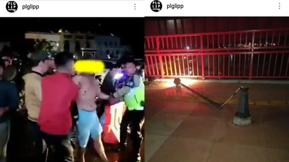 Lampu Hias Jembatan Ampera Palembang Dirusak, Beredar Video Seorang Pria Ditangkap Polisi dan warga