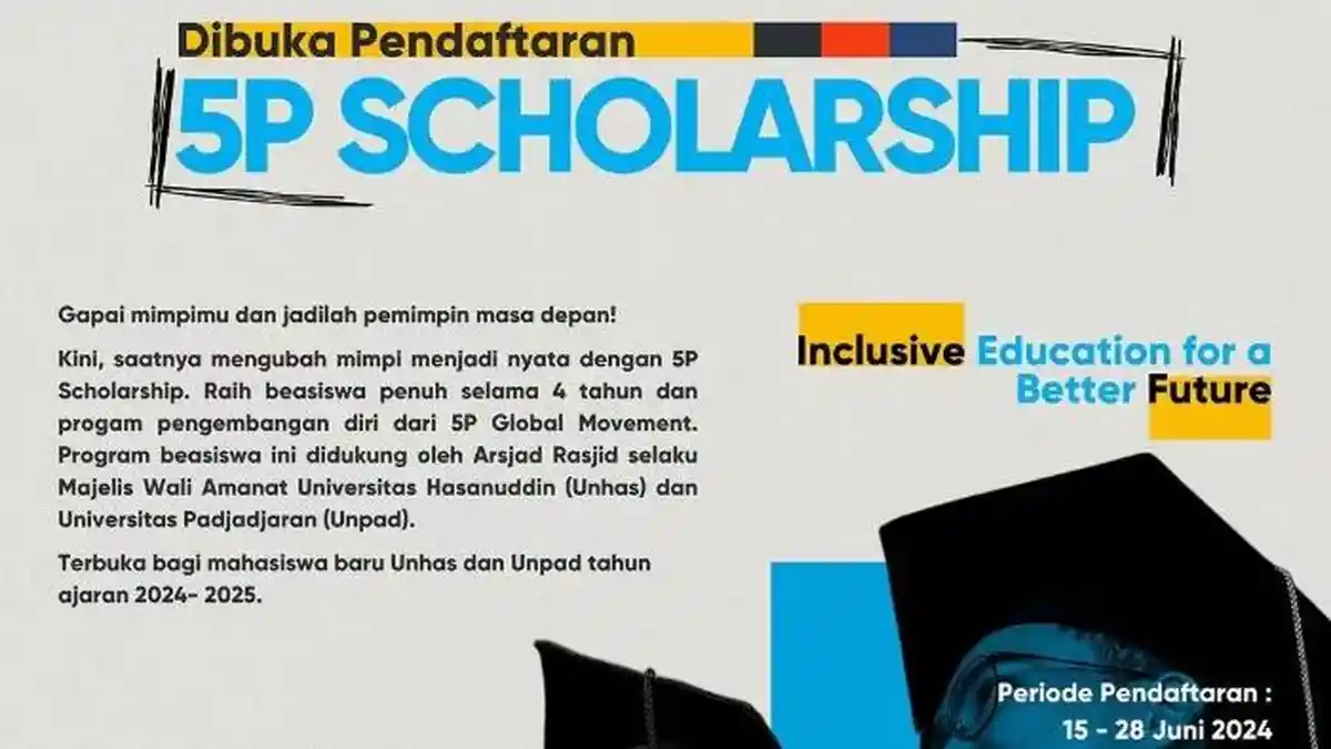 17 Syarat Wajib Agar Dapat Beasiswa 5P 2024, Nikmati Kuliah Gratis Selama 4 Tahun di Unpad & Unhas