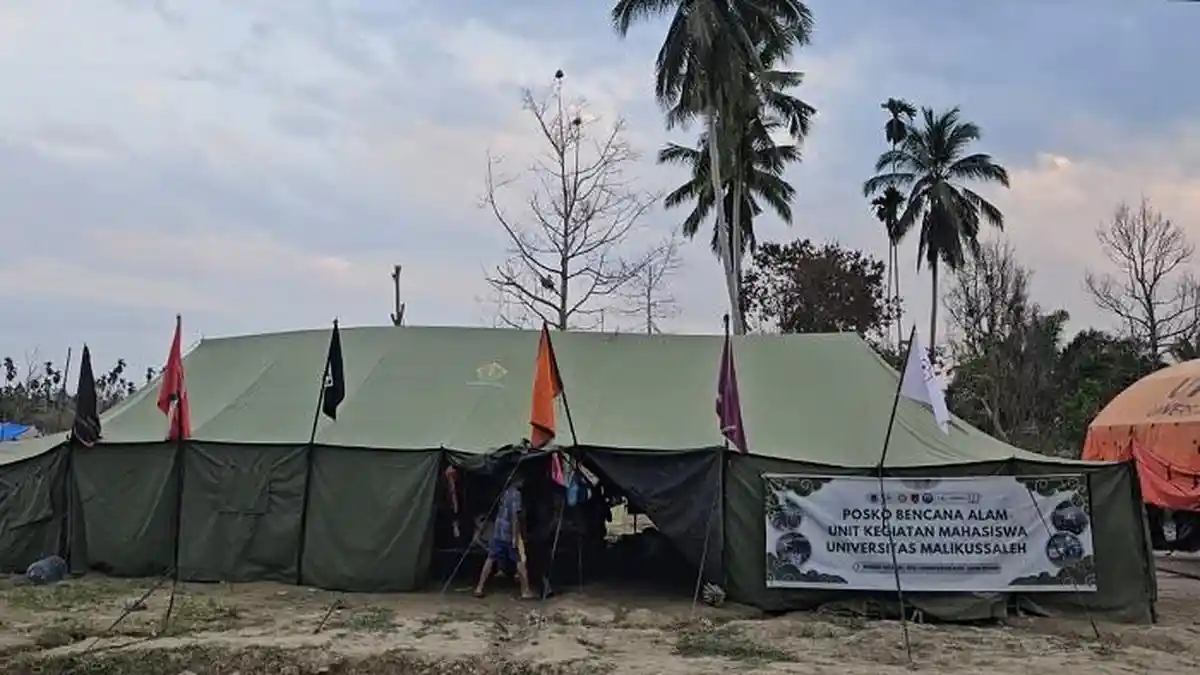 Dirikan Posko Bencana di Pedalaman Aceh Utara, Puluhan Mahasiswa Unimal Bantu Pemulihan Pascabanjir