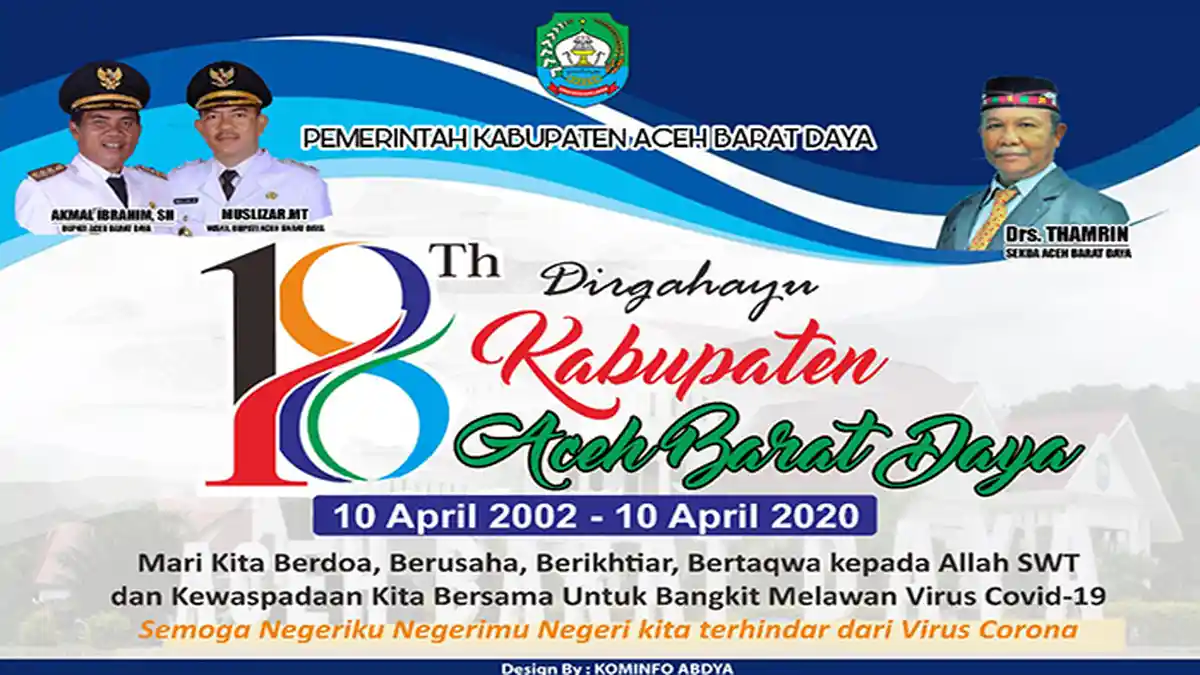 Ucapan Selamat HUT ke-18  Kabupaten Aceh Barat Daya