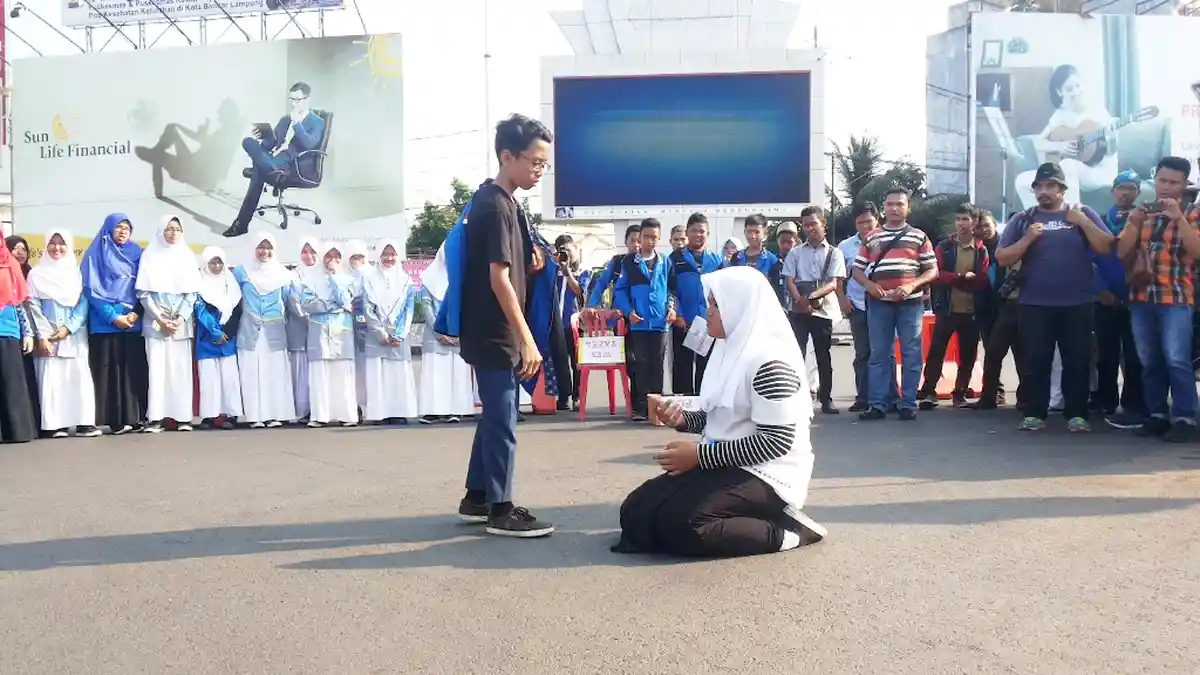 Kabaret Perjuangan Siswi Berjilbab Meriahkan Aksi Damai Sambut Ramadan