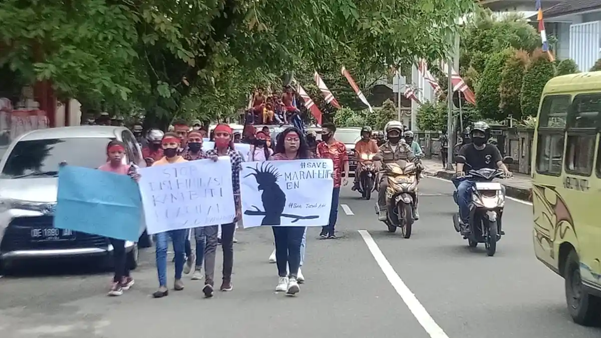 Datangi Kantor Gubernur Maluku, Mahasiswa Aru Demo Tuntut Kembalikan Tanah Adat