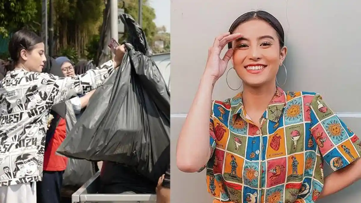Mengikuti Awkarin Bersihkan Sampah Pasca Demo Mahasiswa di Depan Gedung DPR RI