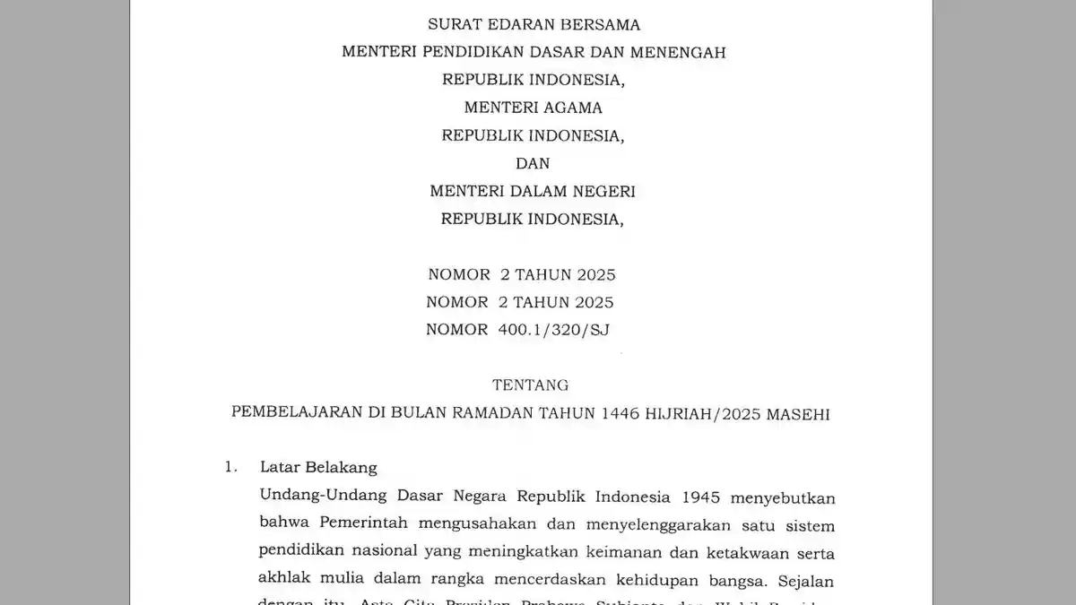 Resmi! Mendikdasmen Umumkan Libur Ramadan 2025 hanya Satu Minggu, Lanjut Kegiatan Agama di Sekolah