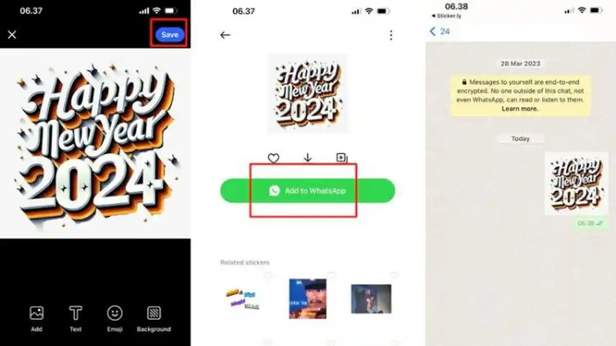 Cara Mudah Membuat Stiker Whatsapp Tema Tahun Baru 2024, WA Android, iPhone atau WA Web