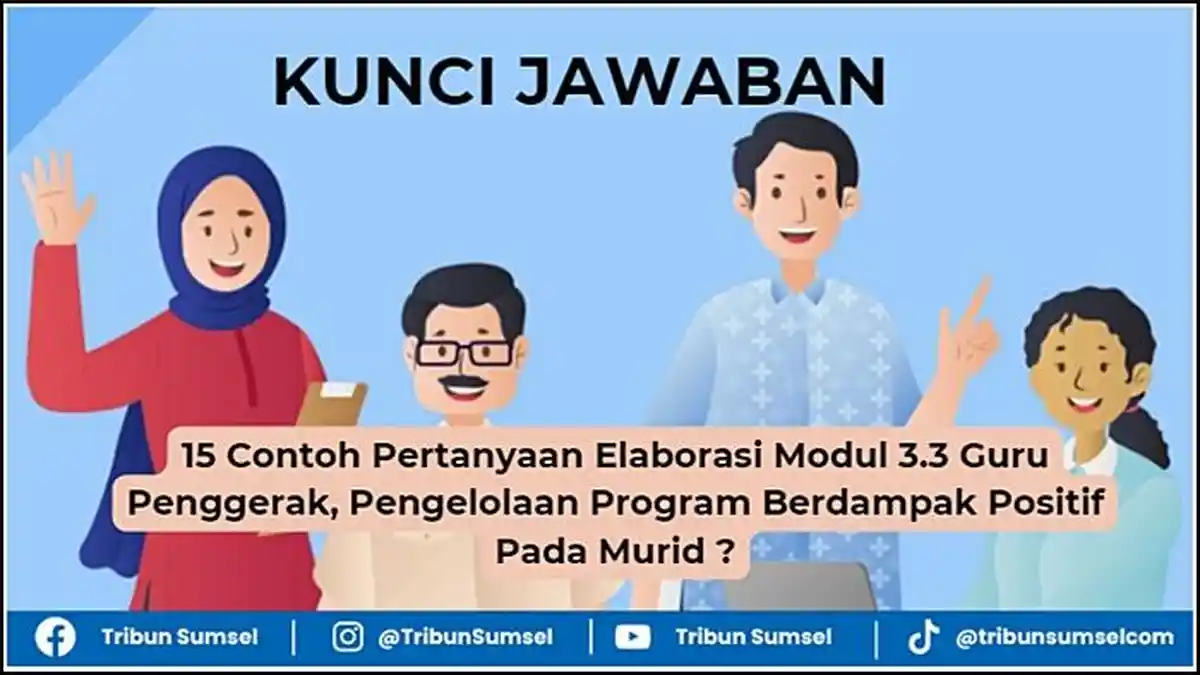 15 Contoh Pertanyaan Elaborasi Modul 3.3 Guru Penggerak, Pengelolaan Program Berdampak Pada Murid