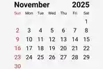 Tanggal Merah Kalender November 2025 Ada Berapa? Cek Penjelasannya