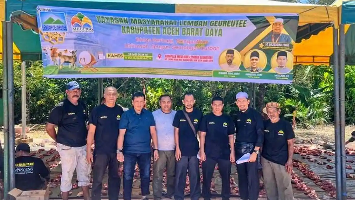 Yayasan Masyarakat Lembah Geurutee Abdya Potong 9 Ekor Hewan Kurban Tahun Ini