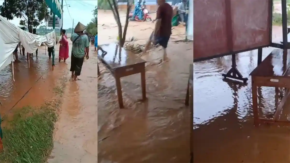 H-1 Pemilu, TPS di Desa Dumpil Pati Diterjang Banjir Bandang ...